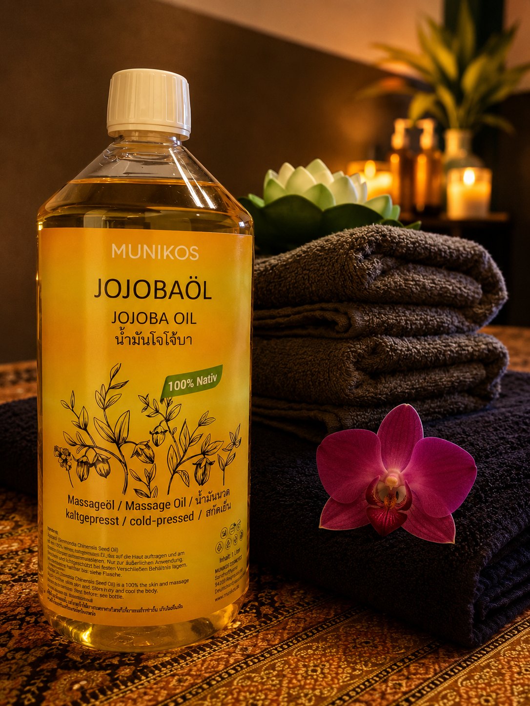 Jojobaöl für die Thai-Jojobaöl-Massage bei Golden Spoon Holzkirchen